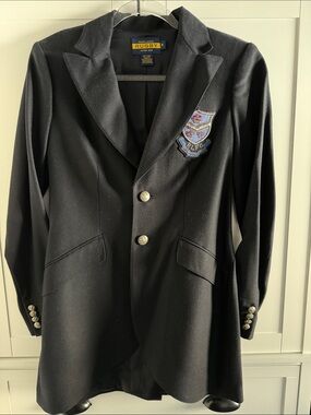 Rugby Ralph Lauren Black Blazer with Crest Patch